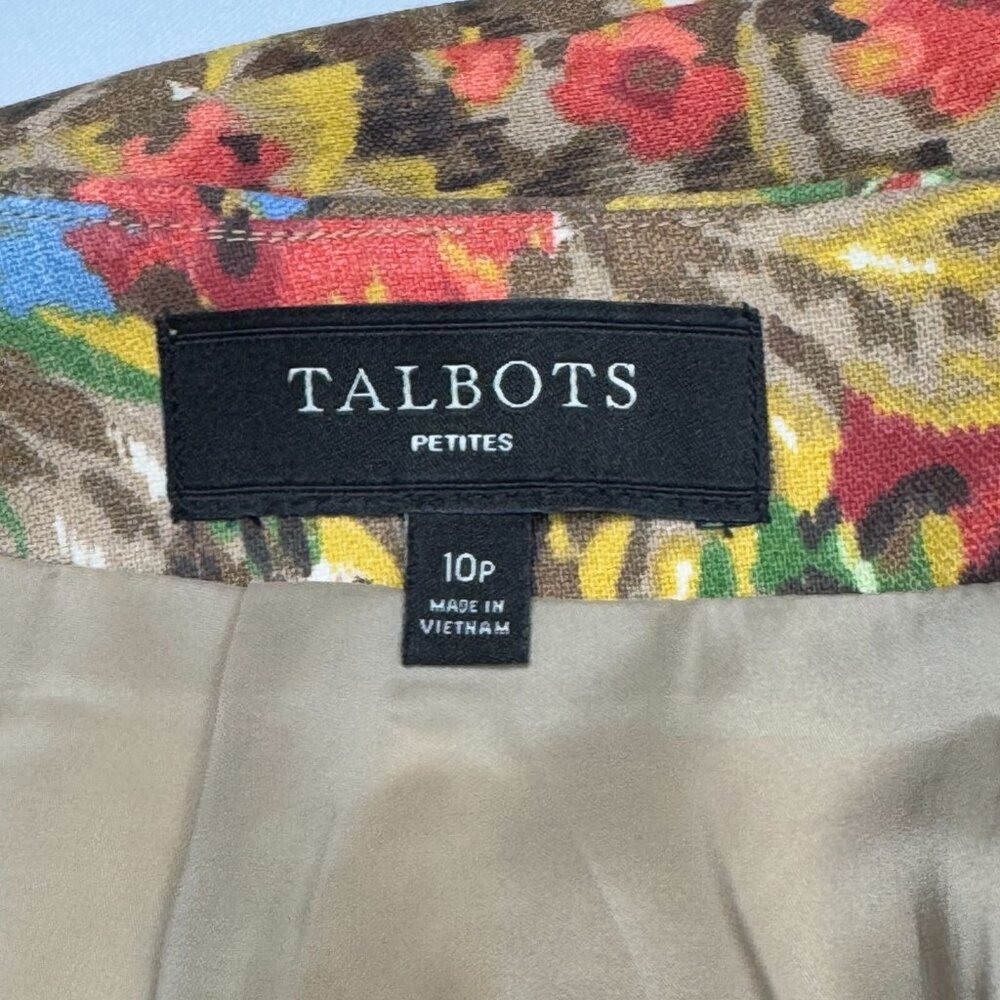 Talbots Petite Floral Pencil Skirt Mid Length Women 10P Multicolor - Picture 6 of 8